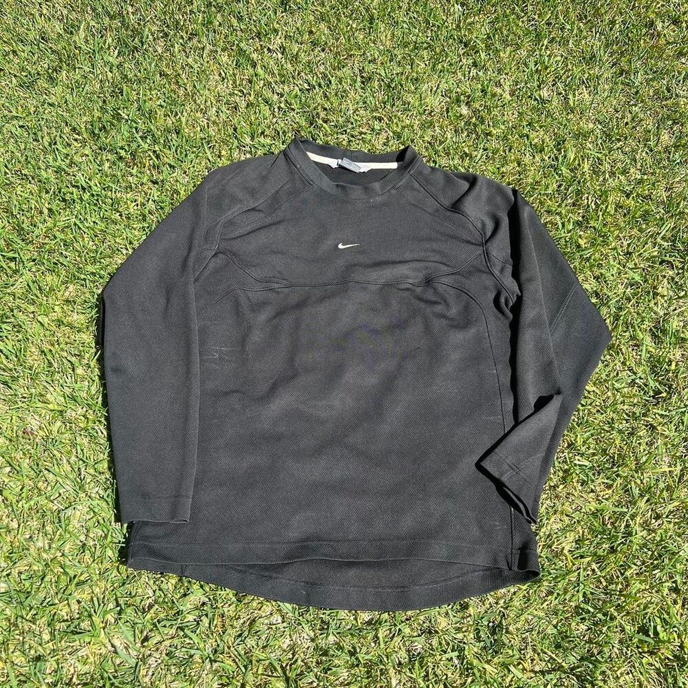 2000s Silver tag Black Long sleeve tee workout y2k mens size L Large